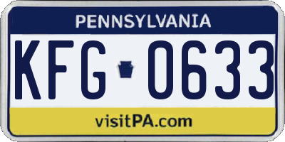 PA license plate KFG0633