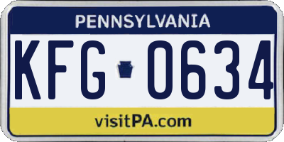 PA license plate KFG0634
