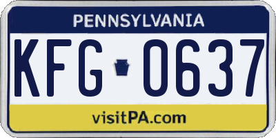 PA license plate KFG0637