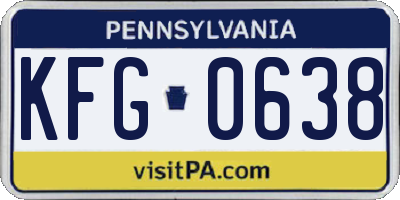 PA license plate KFG0638