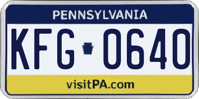 PA license plate KFG0640