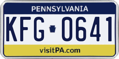 PA license plate KFG0641