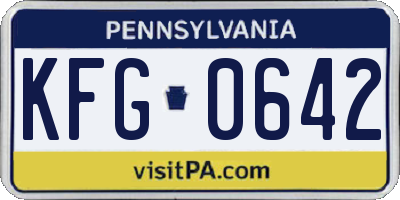 PA license plate KFG0642