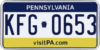 PA license plate KFG0653