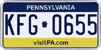 PA license plate KFG0655