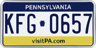 PA license plate KFG0657