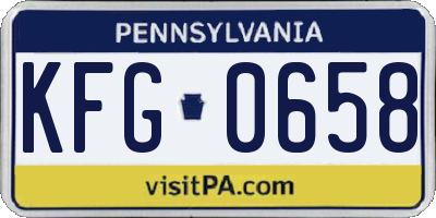 PA license plate KFG0658