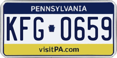 PA license plate KFG0659