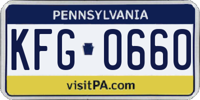 PA license plate KFG0660