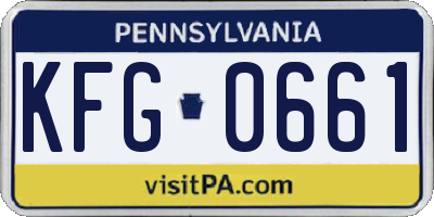PA license plate KFG0661