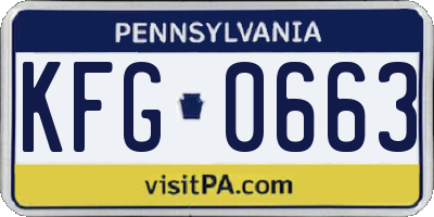 PA license plate KFG0663