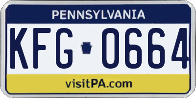 PA license plate KFG0664
