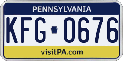 PA license plate KFG0676