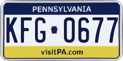 PA license plate KFG0677
