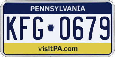 PA license plate KFG0679