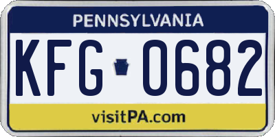 PA license plate KFG0682