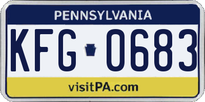 PA license plate KFG0683