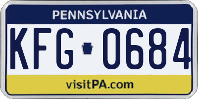 PA license plate KFG0684