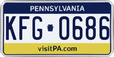 PA license plate KFG0686
