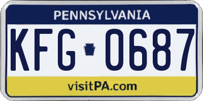 PA license plate KFG0687