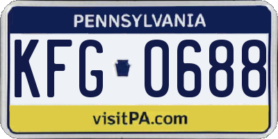 PA license plate KFG0688