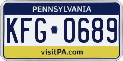 PA license plate KFG0689