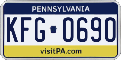 PA license plate KFG0690
