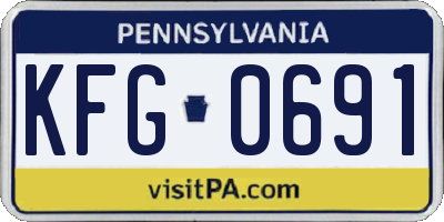 PA license plate KFG0691