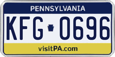 PA license plate KFG0696