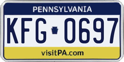 PA license plate KFG0697