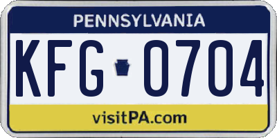 PA license plate KFG0704