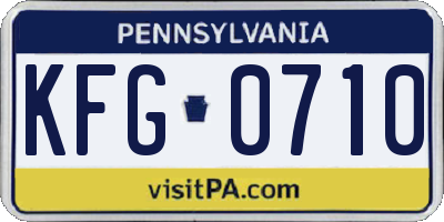 PA license plate KFG0710