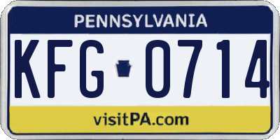 PA license plate KFG0714