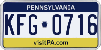 PA license plate KFG0716