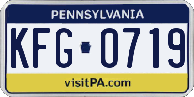 PA license plate KFG0719