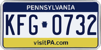 PA license plate KFG0732
