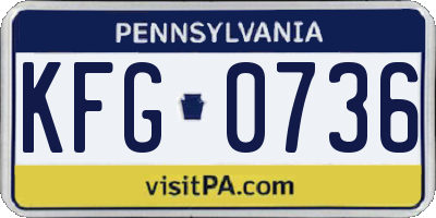 PA license plate KFG0736