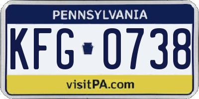 PA license plate KFG0738