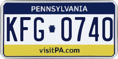 PA license plate KFG0740