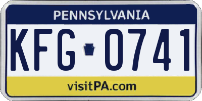 PA license plate KFG0741