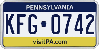 PA license plate KFG0742