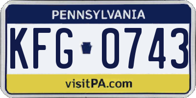 PA license plate KFG0743