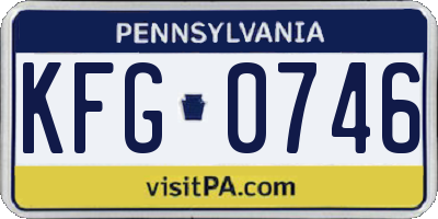 PA license plate KFG0746