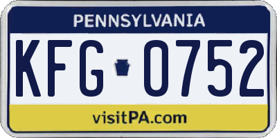 PA license plate KFG0752