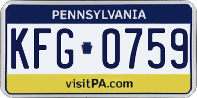 PA license plate KFG0759