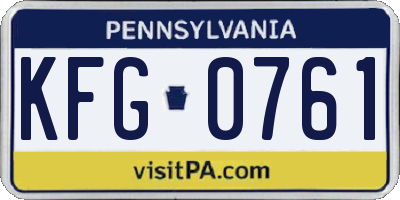 PA license plate KFG0761