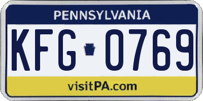 PA license plate KFG0769