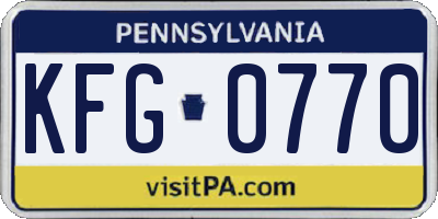 PA license plate KFG0770