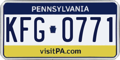 PA license plate KFG0771