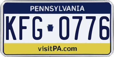 PA license plate KFG0776